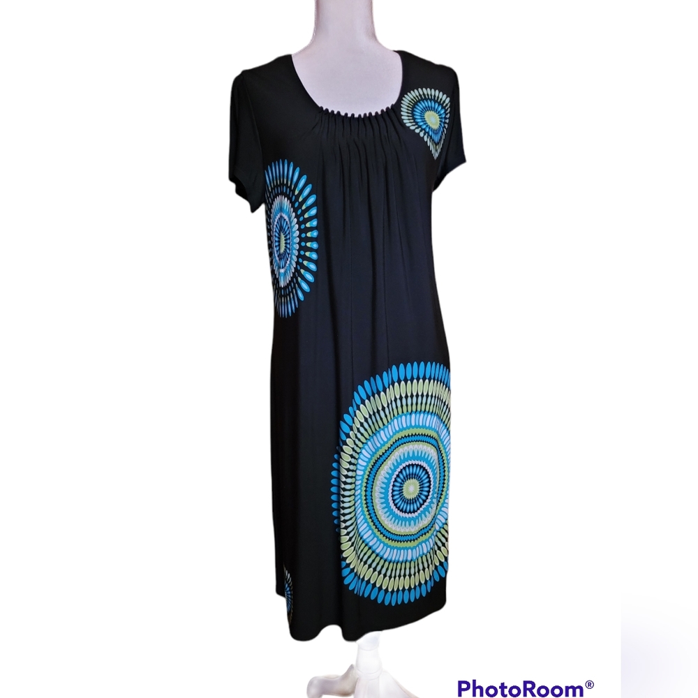 Julian Taylor Short Sleeve Dress Black Sz 14